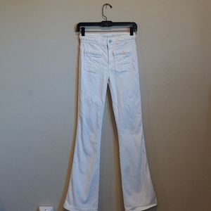 7 for all mankind white flared braided jeans